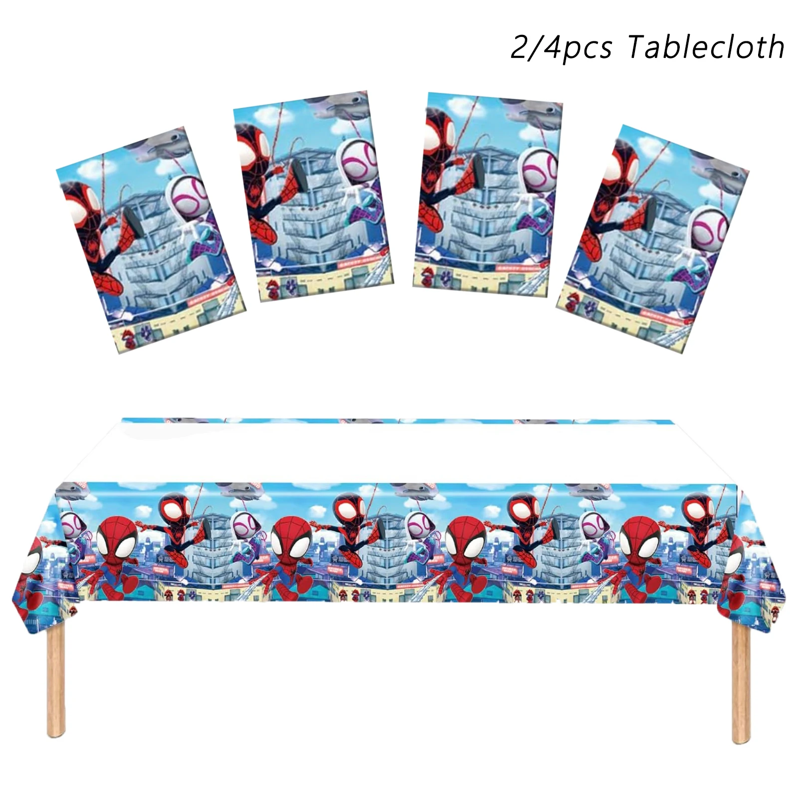 Mantel de fiesta de cumpleaños de Spider Man y sus increíbles amigos, mantel de plástico desechable para decoración de fiesta de Spider Man, 2/4 Uds.