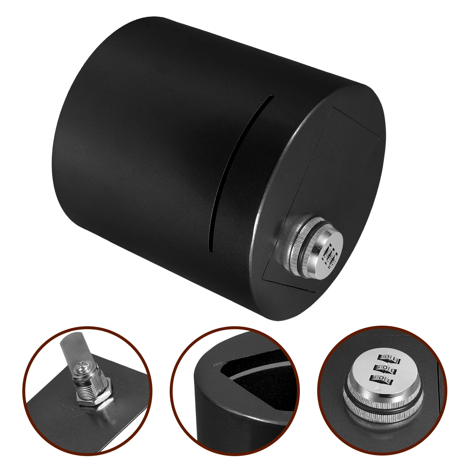 Cylinder Metal Piggy Bank Unbreakable Coin Container For Adults Money Saving Box Desktop Home Office Decoration Storage