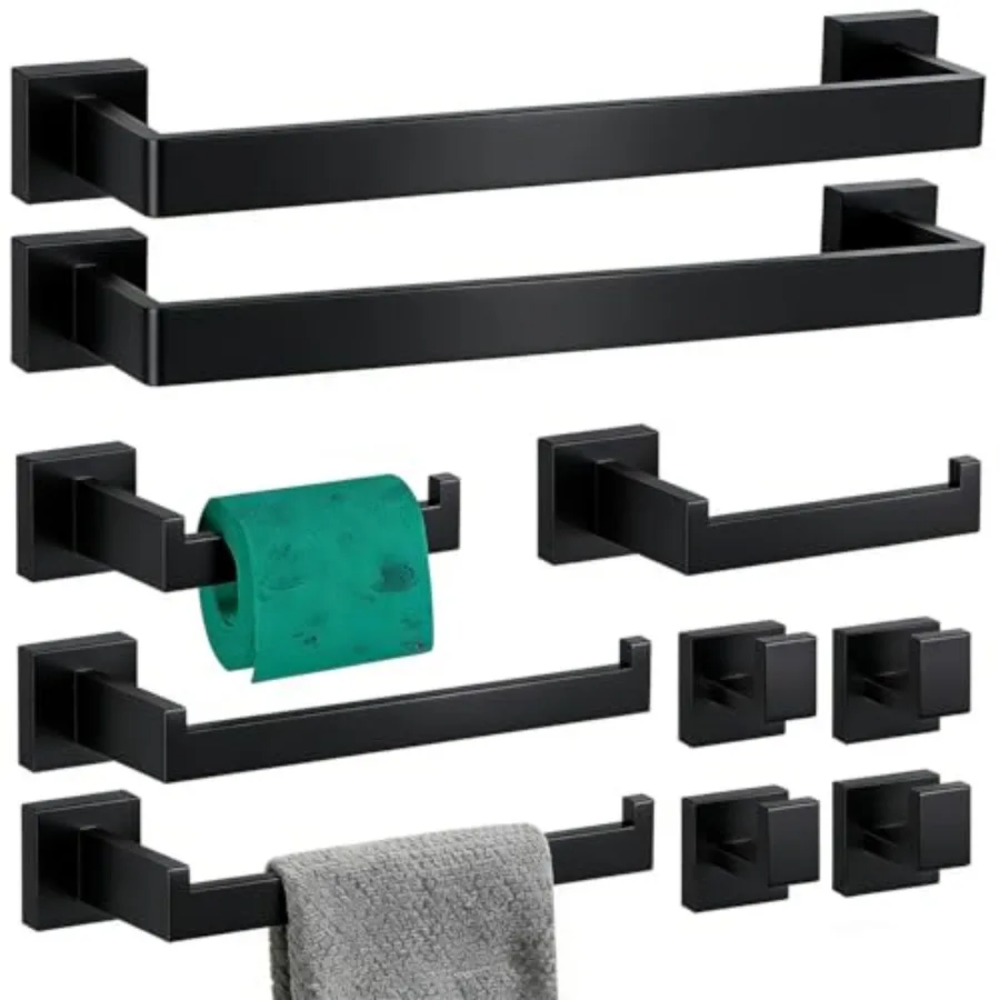 

0-Pieces Bathroom Hardware Set Bathroom Accessories Set SUS304 Towel Bar Set Includes Towel Bar + Towel Holder+ Toilet Paper Ho