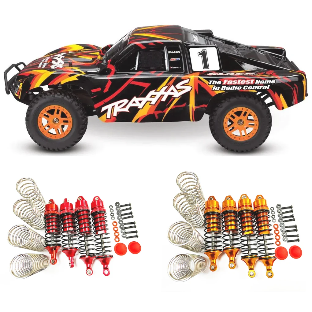 Metalowy aluminiowy amortyzator przedni tylny do Traxxas 1/10 Rustler Hoss Slash 4X4 VXL RC Car Upgrade Parts