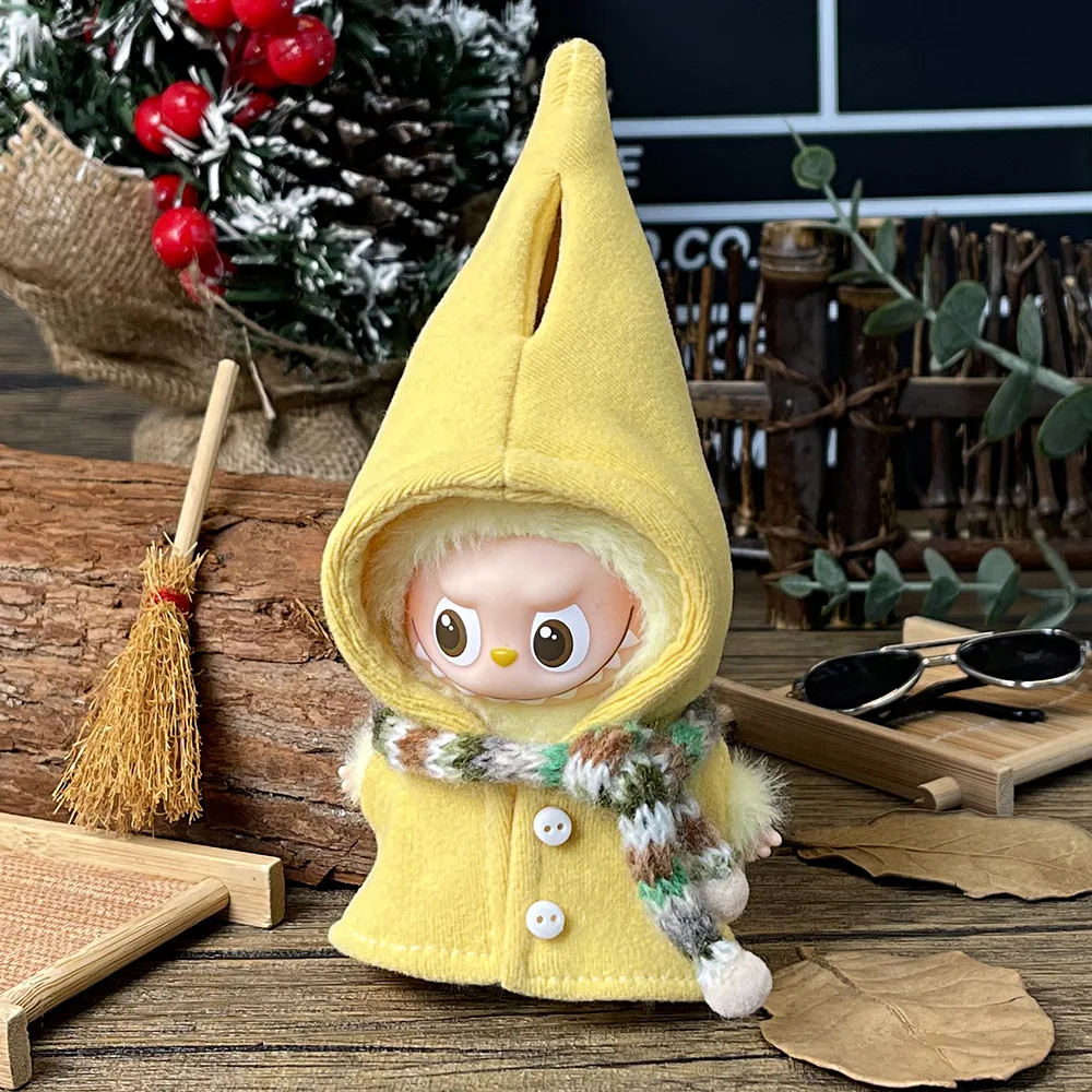 For Mini Labubu 4.0 Pin For Love Wizard Cloak Scarf Set Replaceable Clothes Cute Doll Clothing Accessories Christmas Gifts