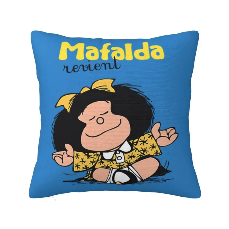 Quino Comic Cartoon Mafalda Throw Pillow Covers Decoration 3D Print Sofa Cushion Cover Polyester Soft Pillowslip Dakimakura
