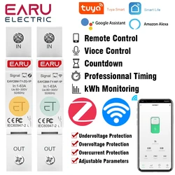 1P TUYA Zigbee WIFI Pomiar wycieku Inteligentny wyłącznik automatyczny EAYCBM T 1P Kwh Przekaźnik czasowy Przełącznik Zabezpieczenie przed wyciekiem i napięciem