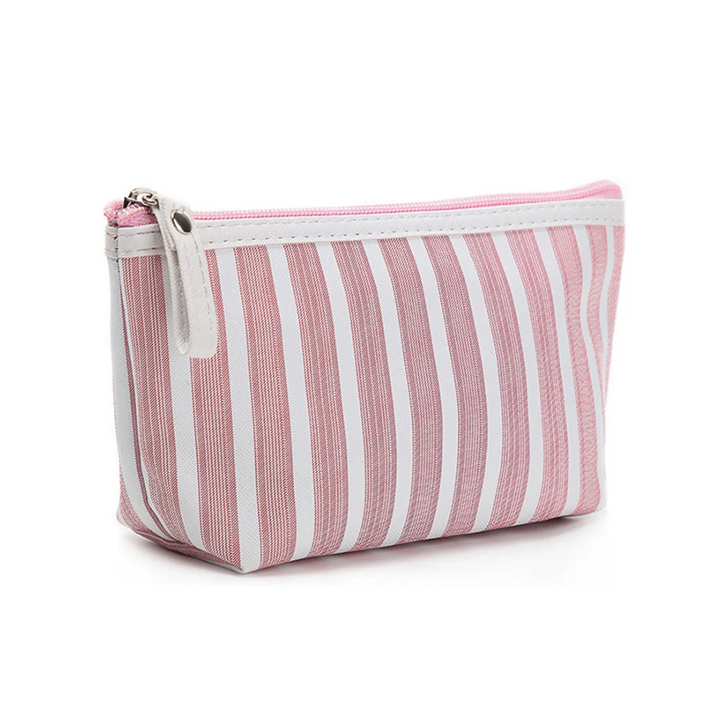 New Makeup Pouch Travel Striped Printed Cosmetic Bag Toiletry Organizer Purse Cosmetiquera Para Maquillaje Organizer Neceser