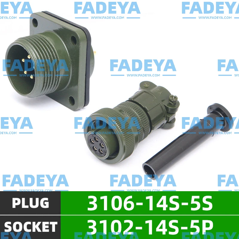 5015 Us Military Standard Waterproof Aviation Plug And Socket 5-Pin MS3106A-14s-5S MS3102A-14s-5P