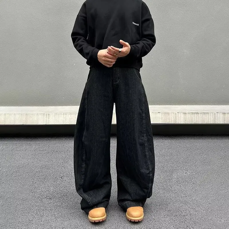 

Men's Jeans Autumn Fashion Straight Loose Pants Black Flared Retro Men's Long Jeans Slim Simple Stylish Casual Pants Boy Cowboy