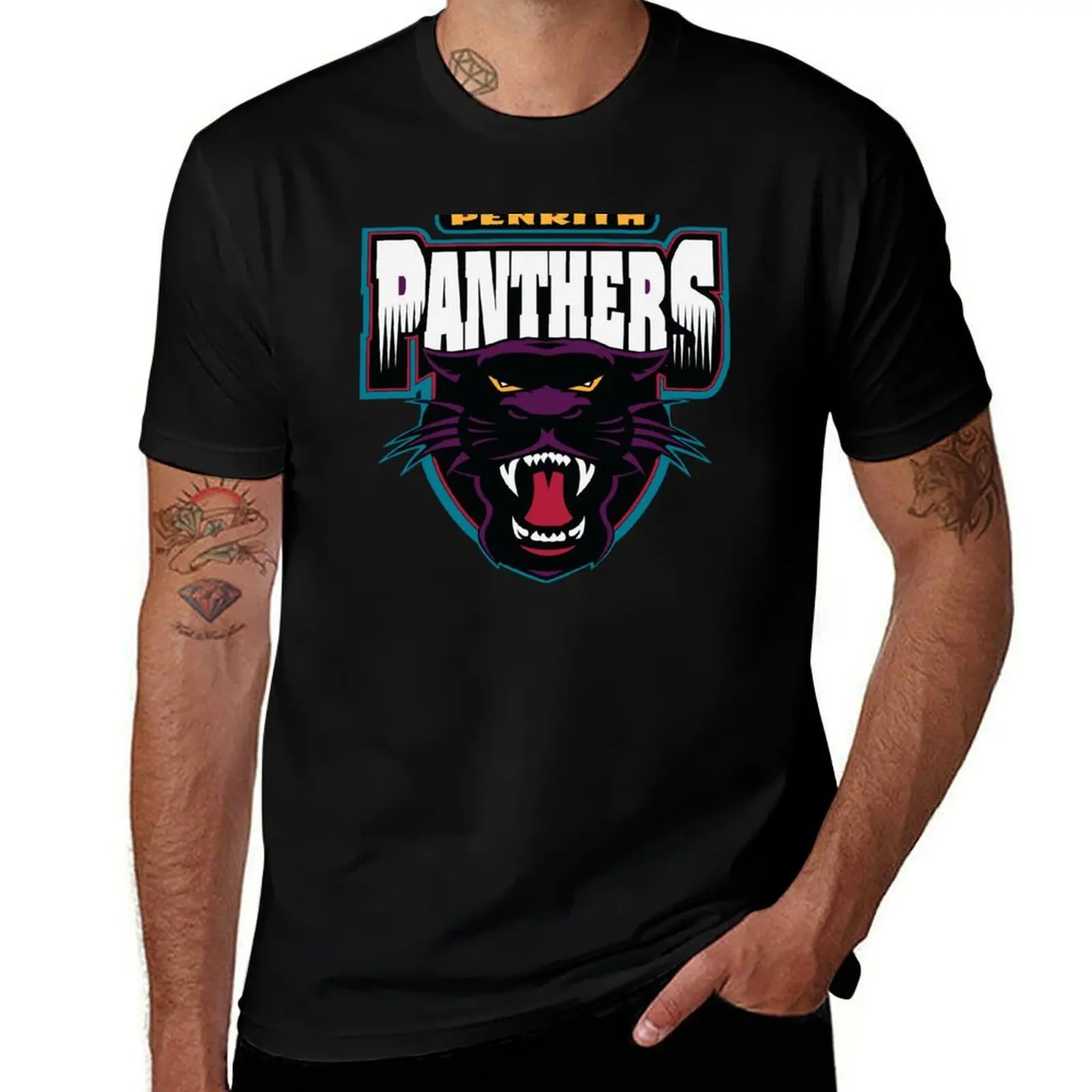 

Panthers-Penrith Merch T-Shirt anime t shirts for man cotton tshirt 100% t shirt man plain T-Shirt
