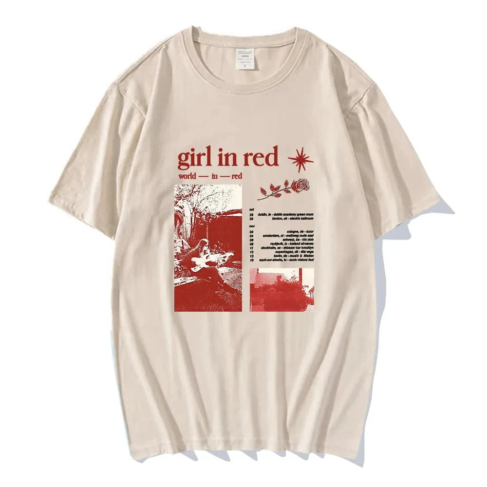 Singer Girl in Red T-shirts Casual Comfortable Women Tee-shirt Hip Hop Streetwear Summer O-neck High Quality Tshirts Tees