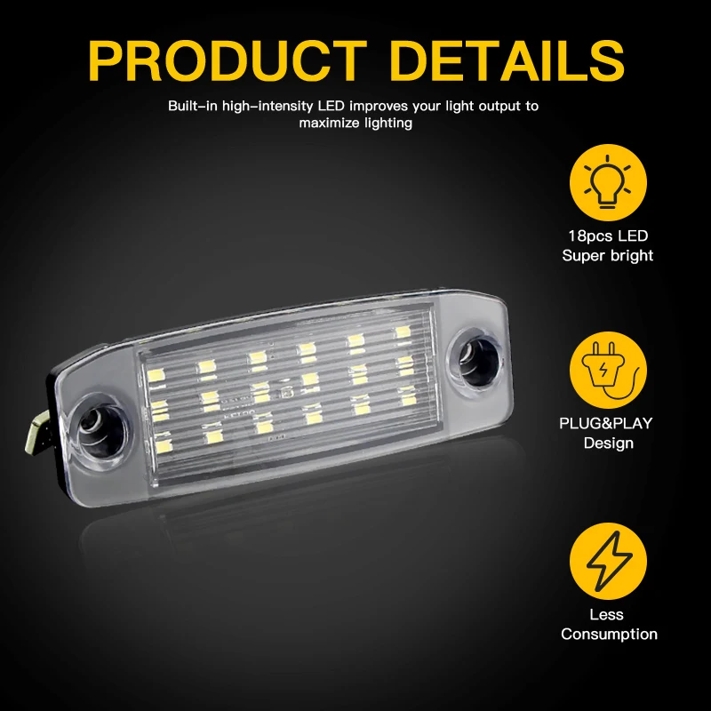 2 قطعة سيارة عالية الجودة LED رقم الترخيص لوحة ضوء لشركة هيونداي توكسون كونا سوناتا لكيا سبورتاج خطأ مجاني الأبيض 925103 F000 #4