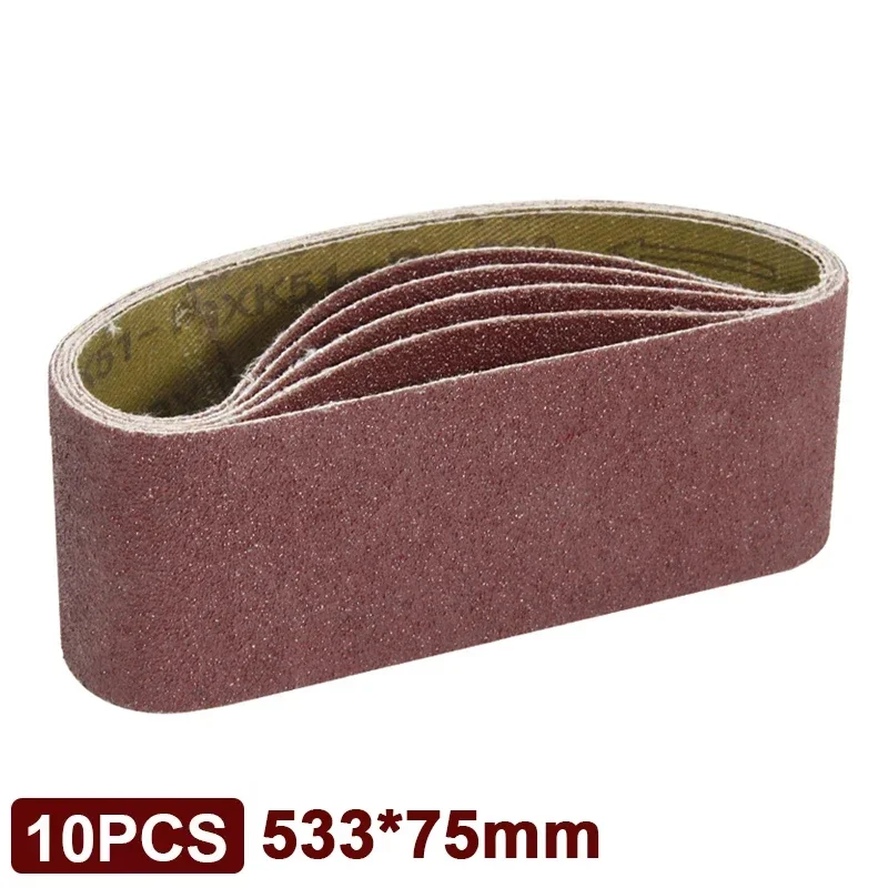 10PCS 533 * 75mm Sanding Belt Polishing And Polishing Metal 120-320 Sanding Belt Sanding Machine Accessories