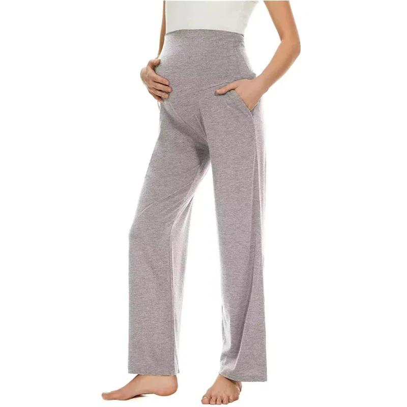 

Maternity Pants Loose Fit Pantalones Casual Sports Women Plain Solid Pregnant Women Track Pants Comfortable Pregnancy Trousers