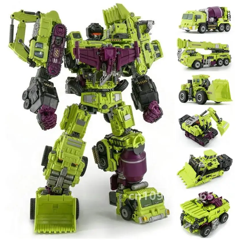 NBK Oversize 6 IN 1 Devastator Transformation Toys boy Robot Car KO G1 Excavator Trucks Model Action Figure kid adult Toy