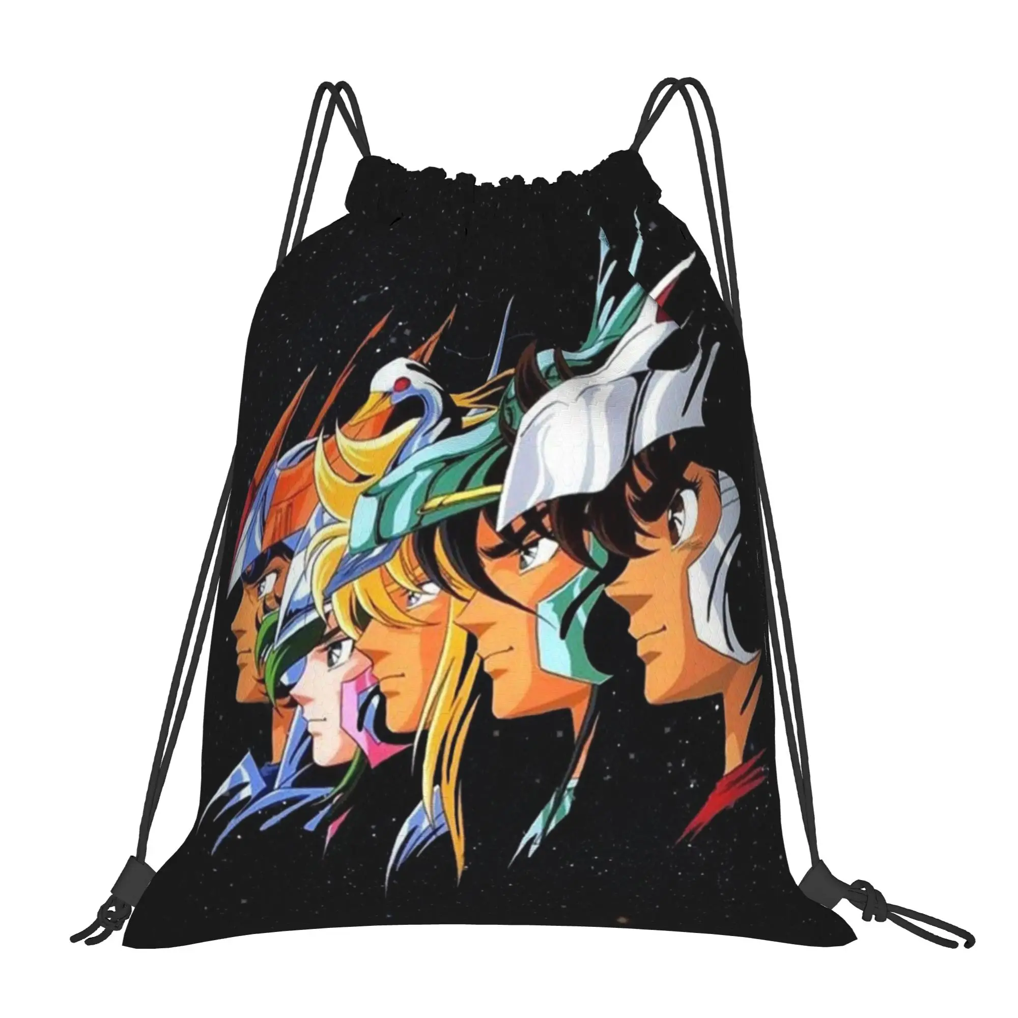 1 pc Zodiac Signs S-Saint SeiyaS Anime Print Drawstring Bags Men Women Storage Backpack Teenager Travel Bag