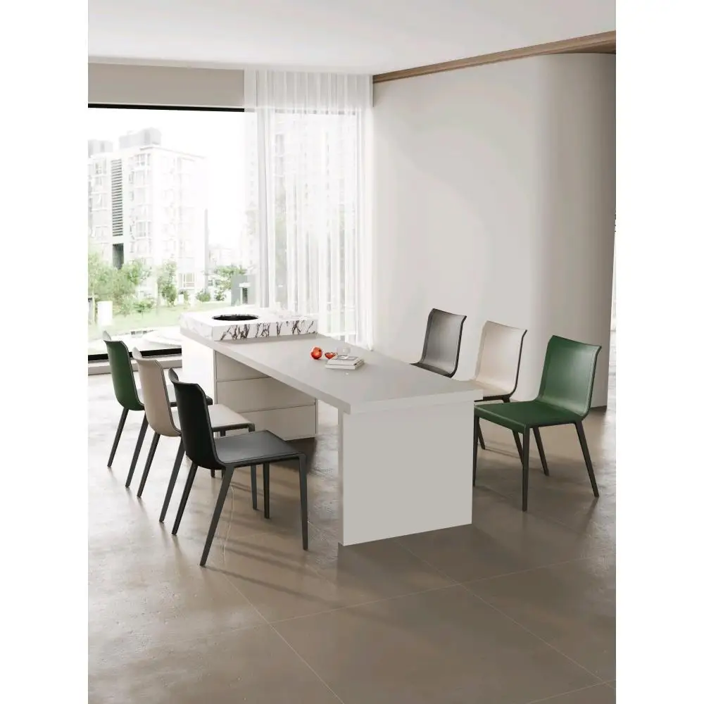 이탈리아 스타일, 다이닝 체어, 가벼운 럭셔리, 안장 가죽, 미니멀리스트, 하이엔드, 천연 가죽, 모던