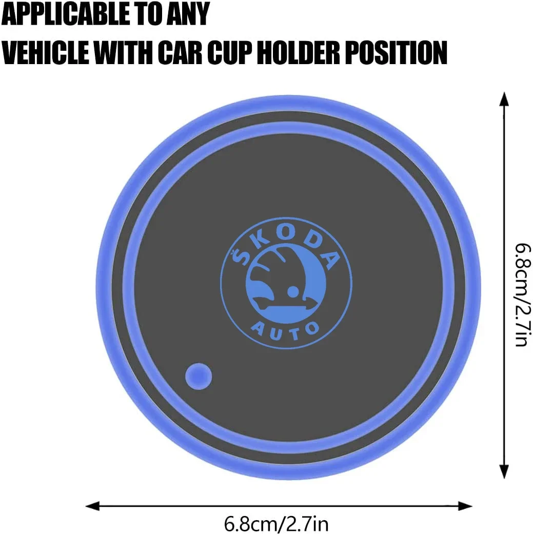 2 قطعة شعار السيارة 7 ألوان كأس الماء كوستر حامل اللون مصباح لتهيئة الجو لسكودا اوكتافيا 3 2 سريع رائع فابيا كودياق كاروك