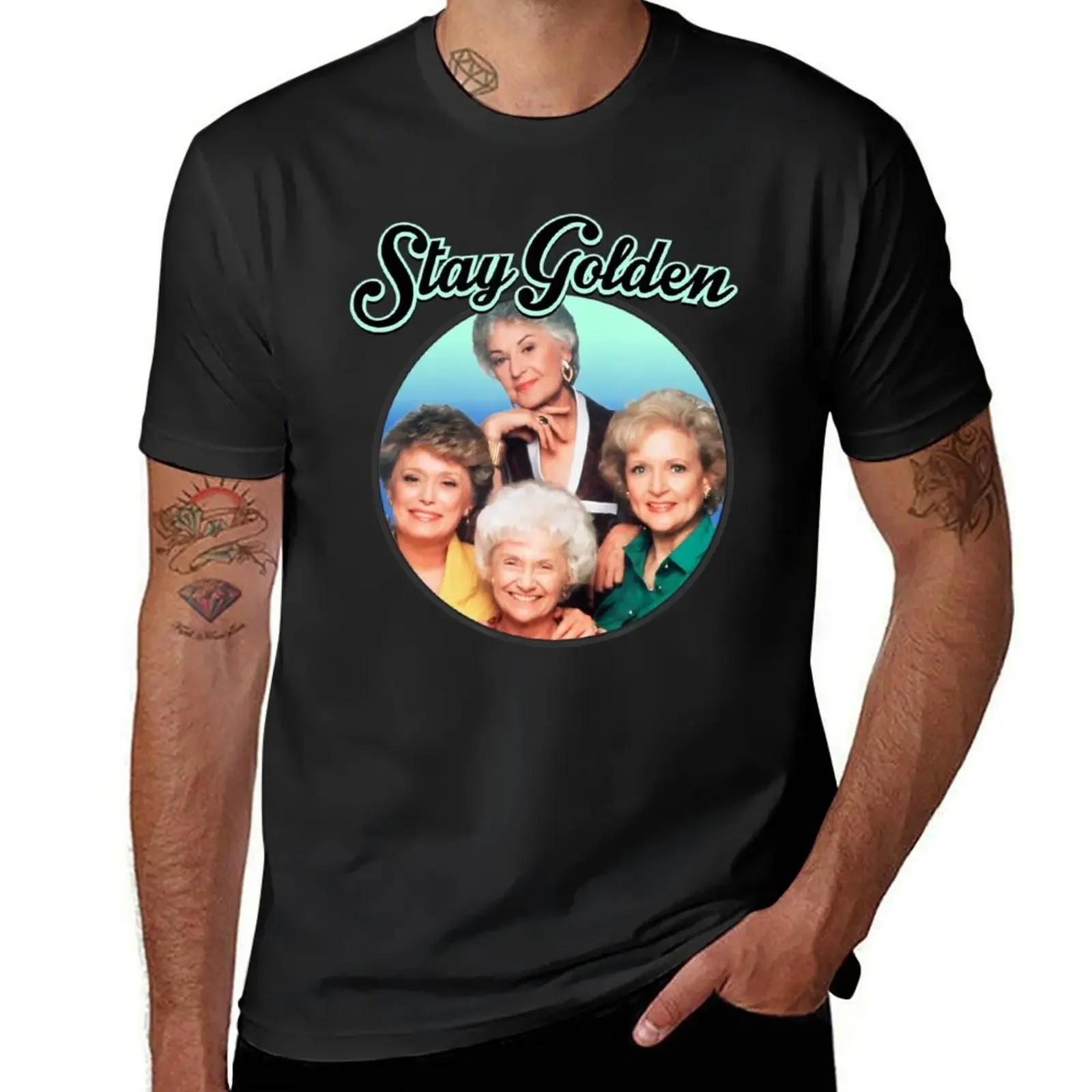 

The Golden Girls Stay Golden Vintage T-Shirt blue archive custom t shirt anime stuff tshirts for men