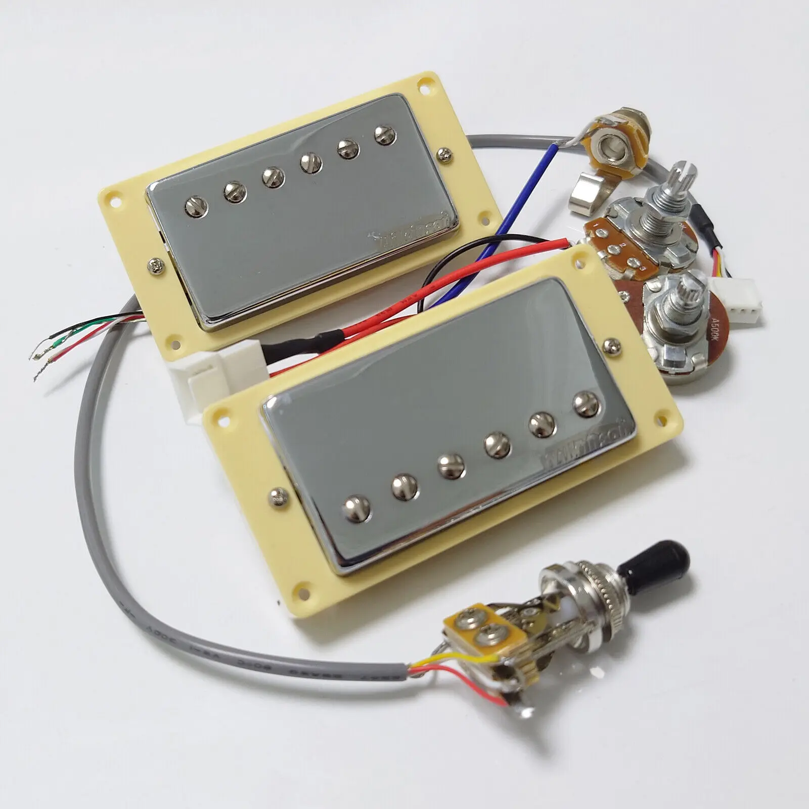 Guitar Pickup  Alnico 5 Humbucker Pickup with 1V1T Switch Wiring Harness 4C for LP SG Guitar Replacement Parts