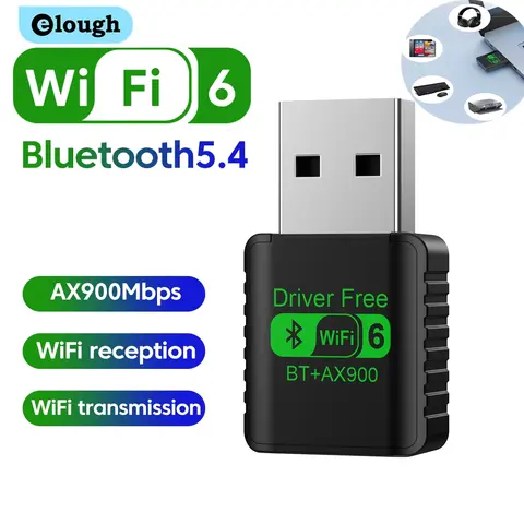 WiFi 6 AX900 Bluetooth 5,4 WiFi adaptador USB tarjeta de red inalámbrica 2,4G y 5GHz antena Wi-Fi para controlador de PC receptor WiFi USB gratis