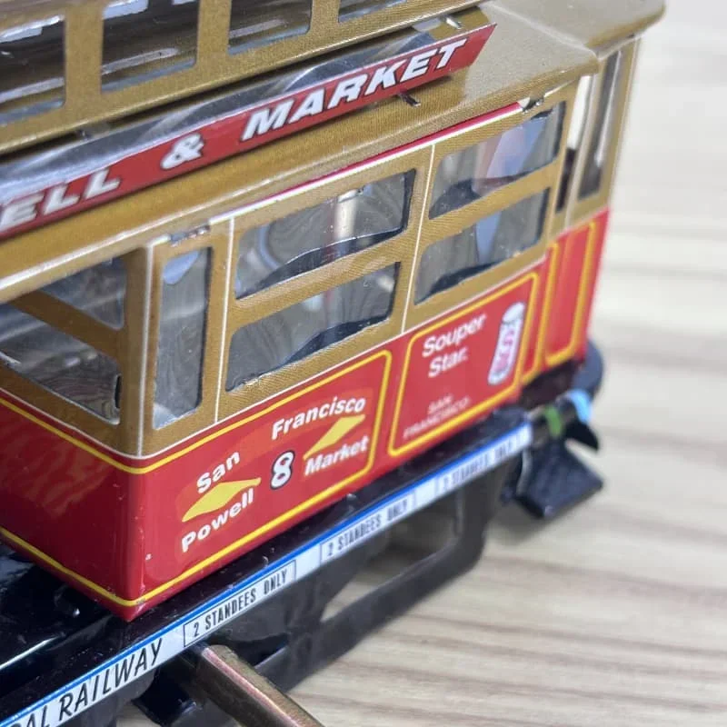 Los Angele Trolley affascinante meccanico Retro Metal Tin modello Wind-Up Toy nostalgico da collezione delizioso regalo di compleanno per bambini