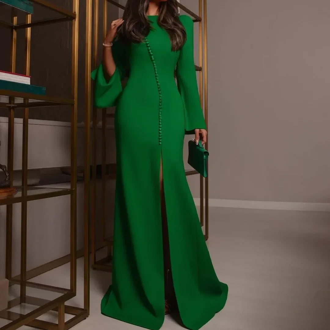 ความยาวพื้นแขนยาวอย่างเป็นทางการผู้หญิงชุดราตรีซาอุดิชุดราตรีชุดราตรีสำหรับผู้หญิงที่กำหนดเอง