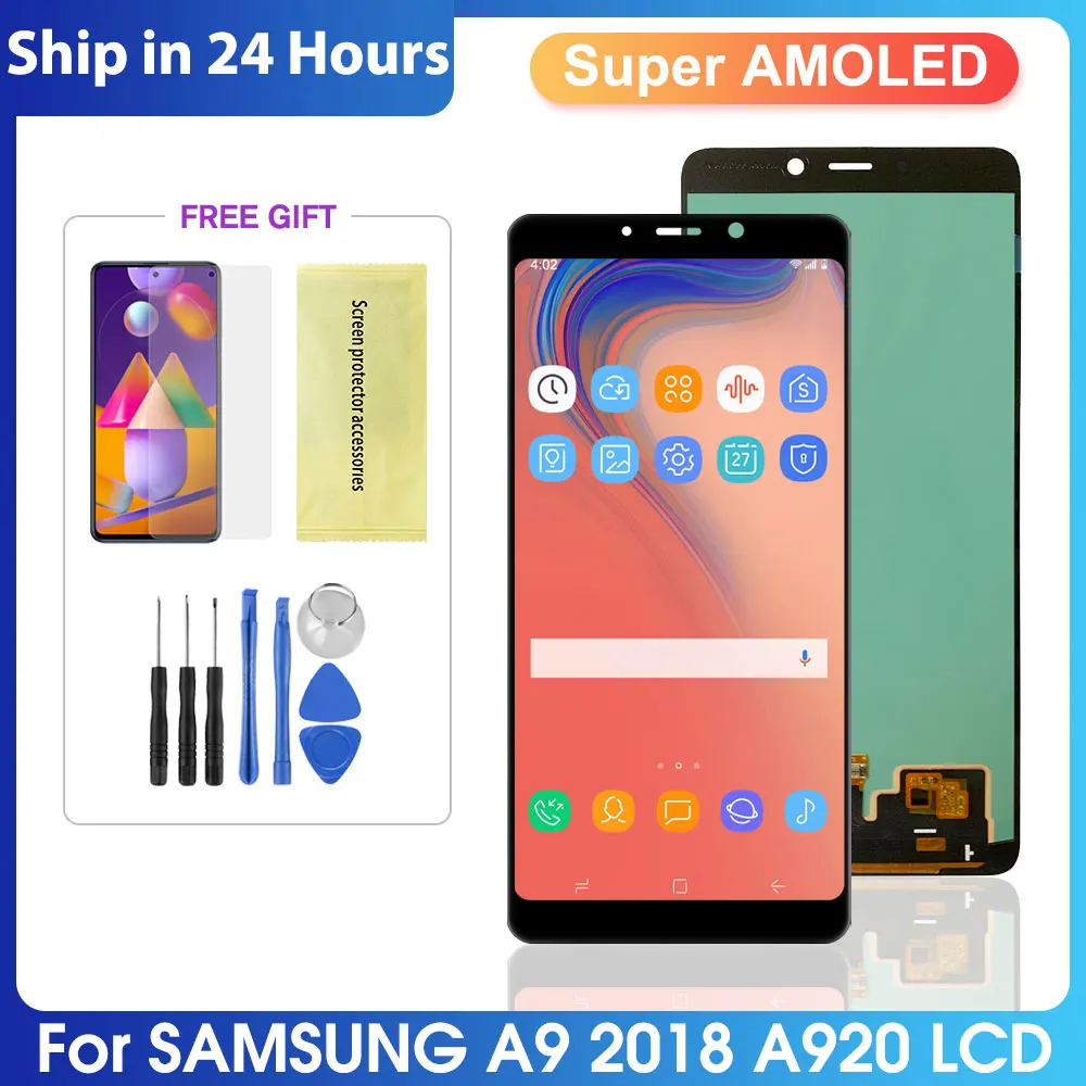 

Super OLED For Samsung Galaxy A9 2018 A920 A920F SM-A920F/DS LCD Display Touch Screen Digitizer Assembly For A9Star Pro Screen