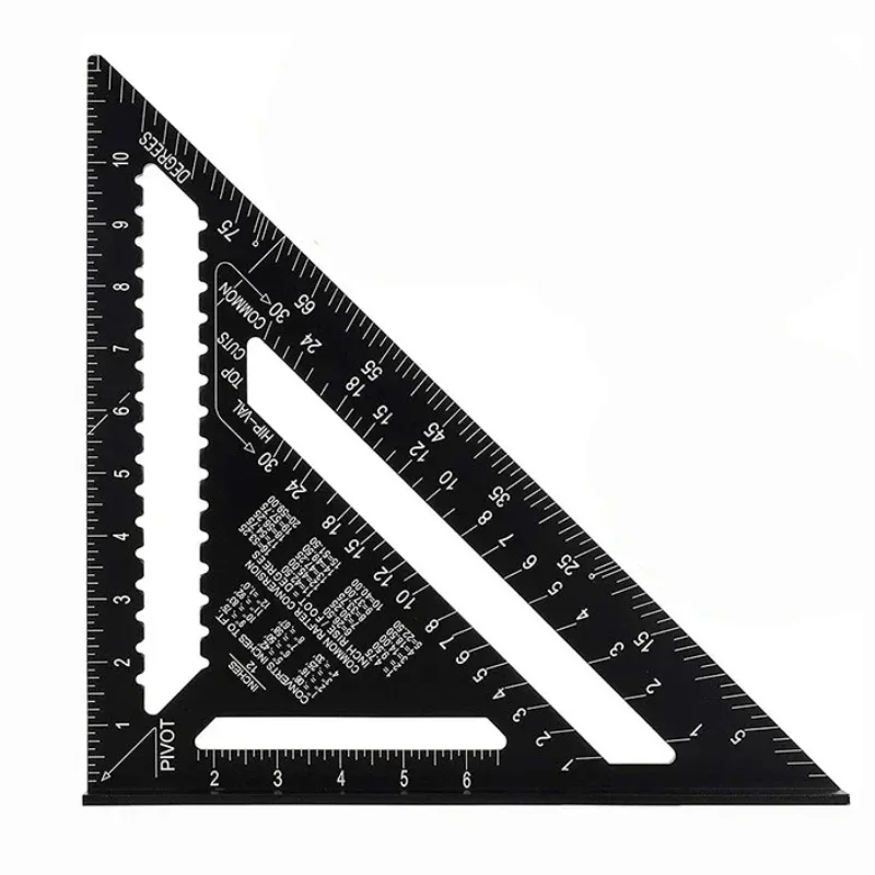 

12'' Aluminum Alloy Triangle Ruler Gauges Speed Protractor Miter for Carpenter Line Scriber Saw Guide Percision Measurement Tool