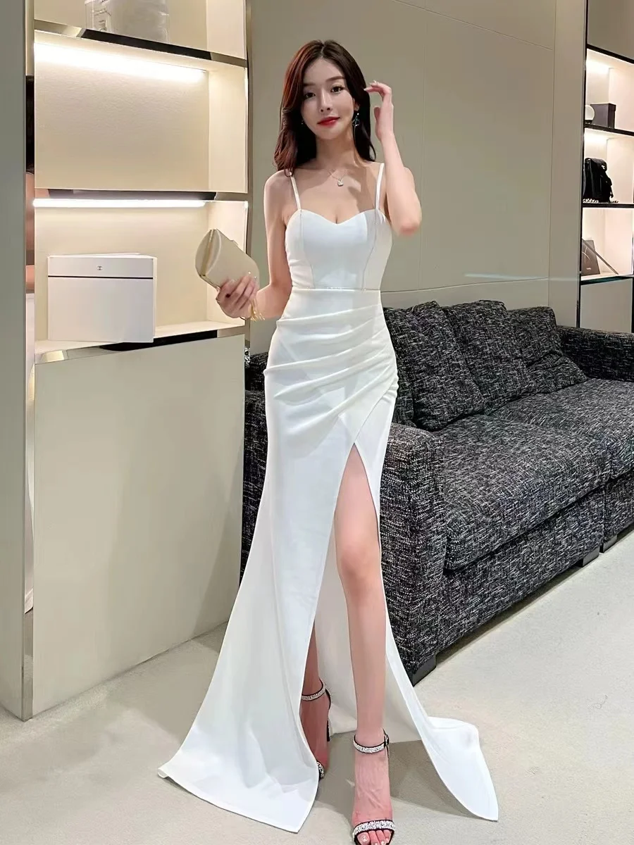 

Dress skirt size 118 niche high-end 2024 new banquet temperament sexy sling slit long fishtail skirt