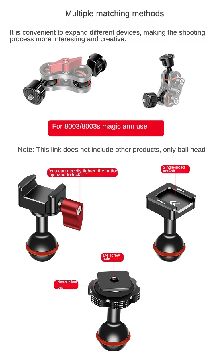 Minitor Magic Arm Dual Head 20 mm Kugelkopf NATO-Klemme Kaltschuhhalterung 1/4 Schraube für DSLR-Kamerakäfig Fülllicht LED-Mikrofonhalterung – Detail 6