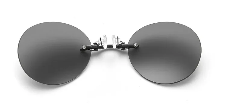 CRIXALIS Runde randlose Sonnenbrille Herren Matrix Morpheus Herren Classic Clamp Nose Brille ​ Mini rahmenlose Markendesign-Brille UV400 – Detail 7