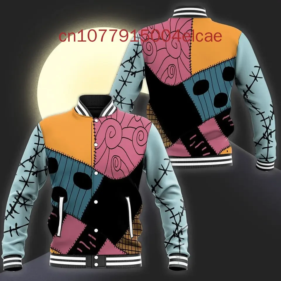 Disney The Nightmare Before Christmas Jack SkeletonChaqueta de béisbol de Halloween de otoño e invierno para hombres y mujeres