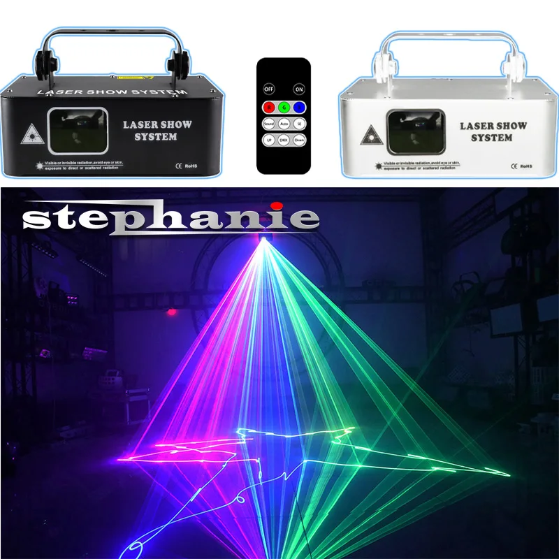 Remote Controller 500mw RGB Laser Beam Line Scanner Projector DJ Disco Stage Lighting Effect Party Wedding Bar Club DMX Lights