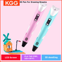 Children 3D Pen With LCD Screen & Stickers Compatible PLA Filament Safe With 9M PLA Girls Boys Birthday Gift Toys Kids Print Pen