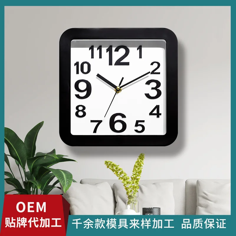 Wholesale Modern Square 3D Digital Wall Clock Customizable Plastic Silent Clock Gift with Competitive Price