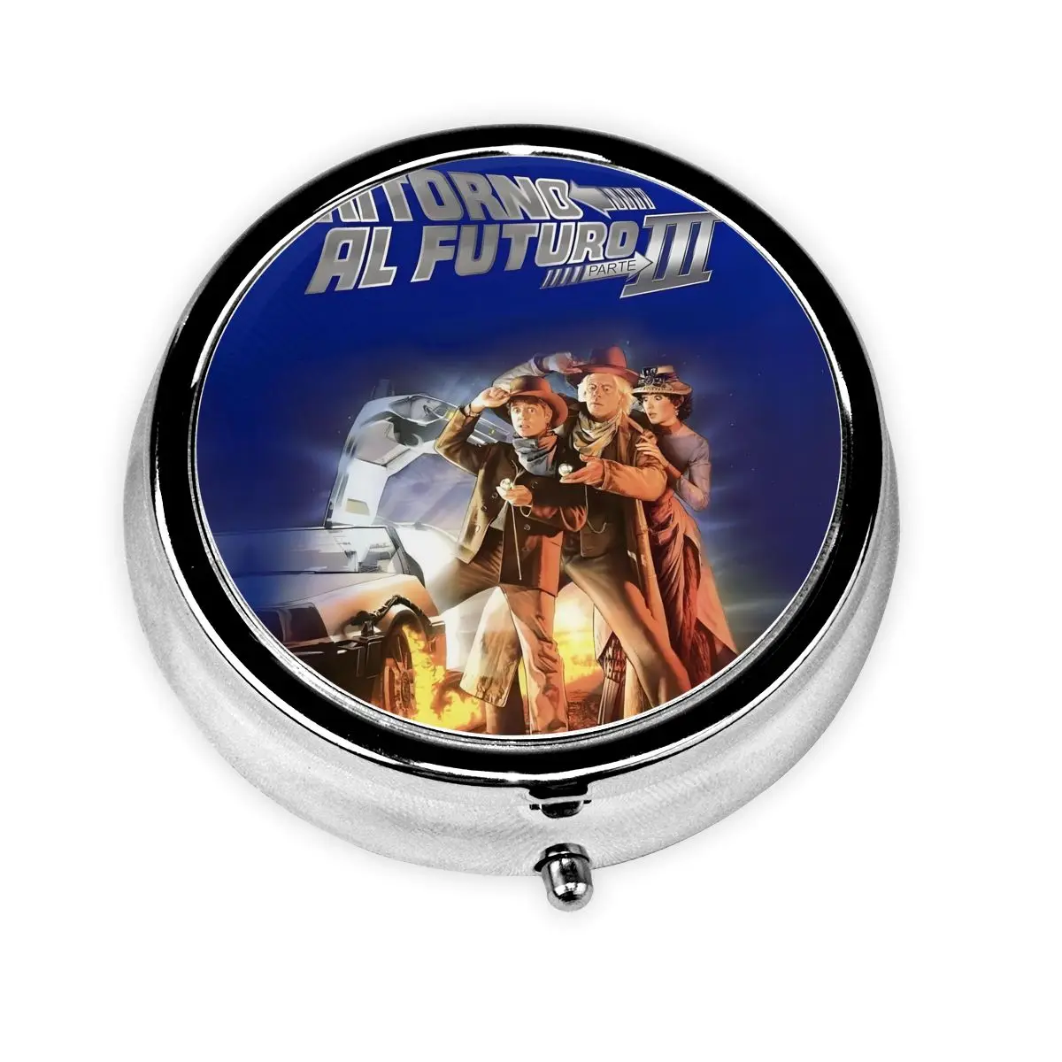 العودة إلى المستقبل حافظة حبوب منع الحمل الصغيرة المحمولة لمحفظة الخيال العلمي الكوميدي فيلم الطب حقيبة للتخزين صندوق حبوب منع الحمل للسفر