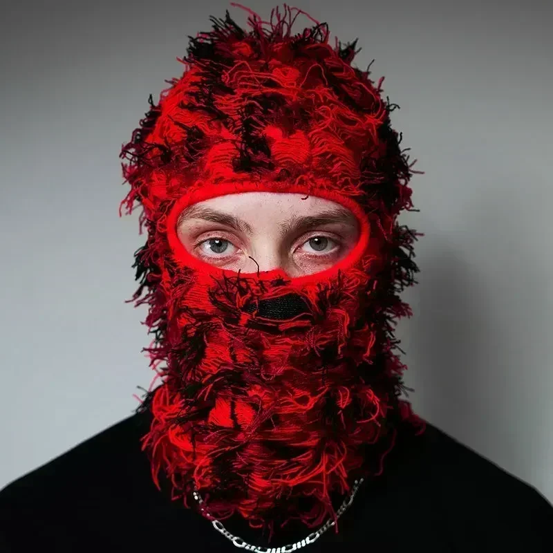 Balaclava Distressed Knitted Full Face Ski Mask Shiesty Mask Camouflage Balaclava Knit Fuzzy Balaclava Ski Balaclava