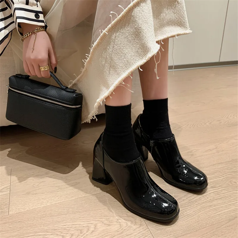 New Autumn Winter Women Boot Fashion Boots for Women Round Toe High Heels Ankle Boot Ladies Shoes Zapatos Mujer Women Pumps