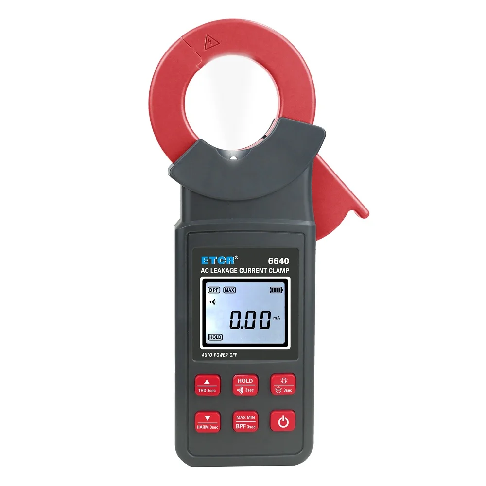 ETCR6640 AC 0.00mA-300A AC Clamp Leakage Current Meter Lithium Battery Unique CT Technology Blue-tooth Magnetic Shielding