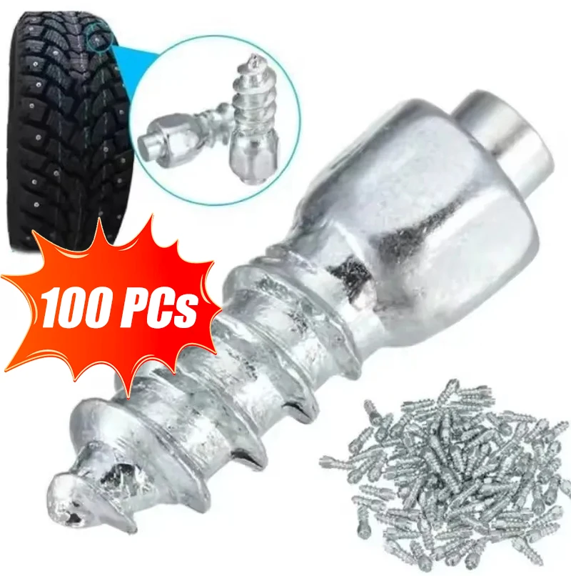 10/100PCs Universal Car Motorcycle Winter Anti-skid Tire Studs Nails Tools Car Motorcycle Shoe Anti-skid Tire Snow Spikes Screws