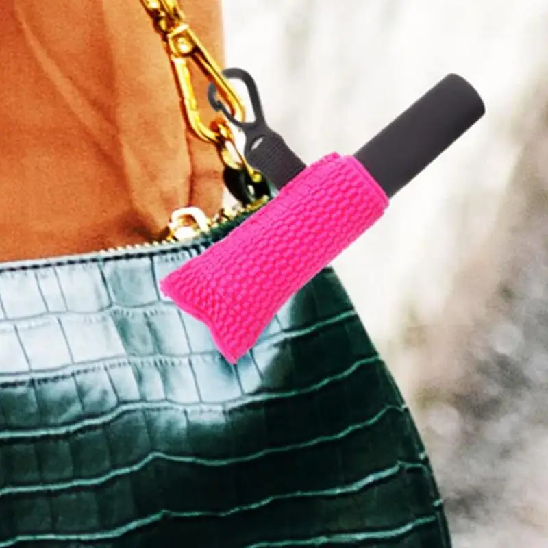Suporte de batom chaveiro bolsa de batom portátil capa protetora chaveiro para meninas titular bálsamo labial chaveiro