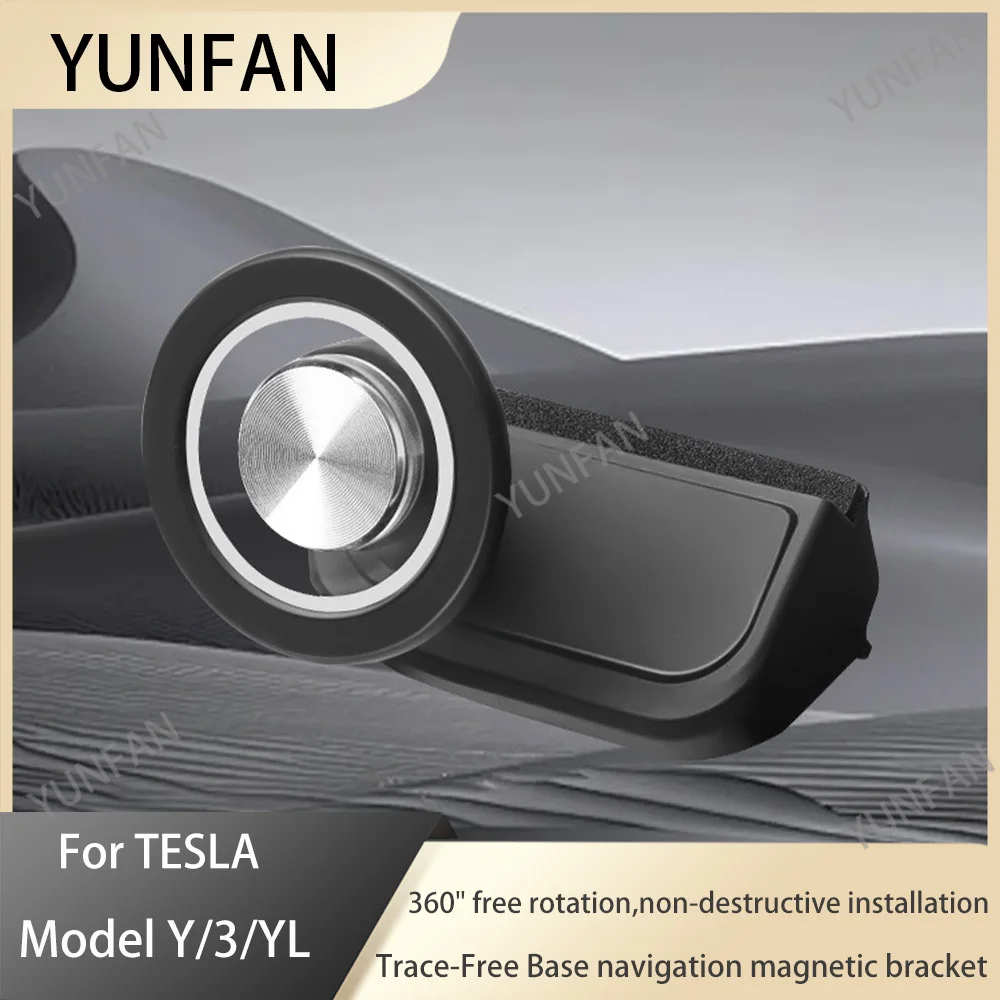 2026 For Tesla Model YL Dash Phone Holder All-in-One Rubidium Magnet ABS Silicone Construction
