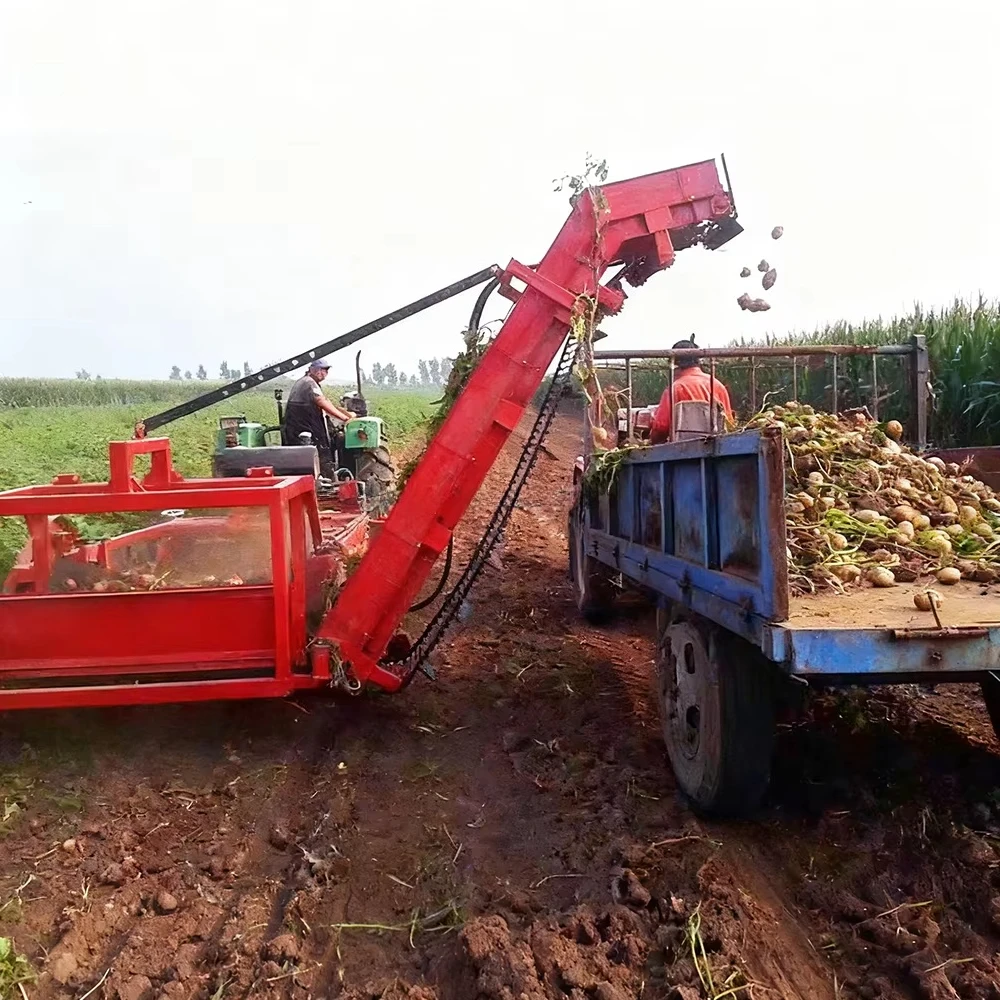 Full Hydraulic Driven Potato Combine Harvester Double Row Vibrating with Auto Loading for Potato Onion