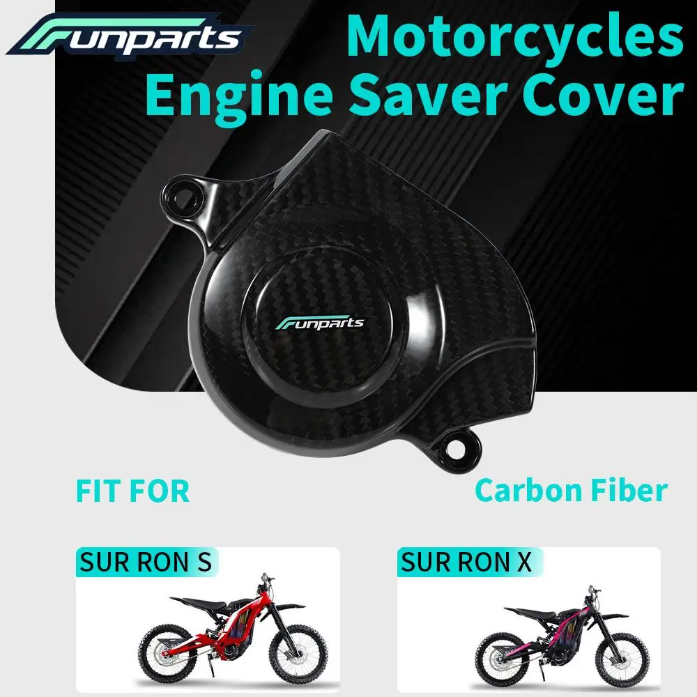 

Funparts Motorcycles Engine Saver Cover Carbon Fiber Engine Guard Protection For Surron Sur-Ron Lightbee X S Dirt Bike E-bike