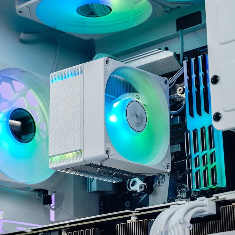 Computer CPU radiator fan white desktop