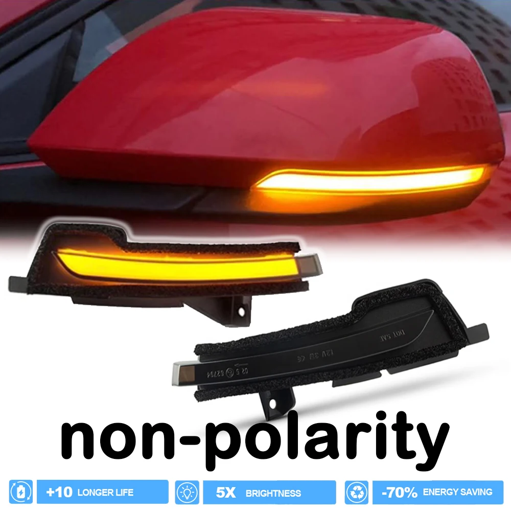 

2x LED Repeat Blinker Side Mirror Turn Signal Towing Light for Ford Mustang 2015-2021 Auto Parts Accessories Smoked Lens