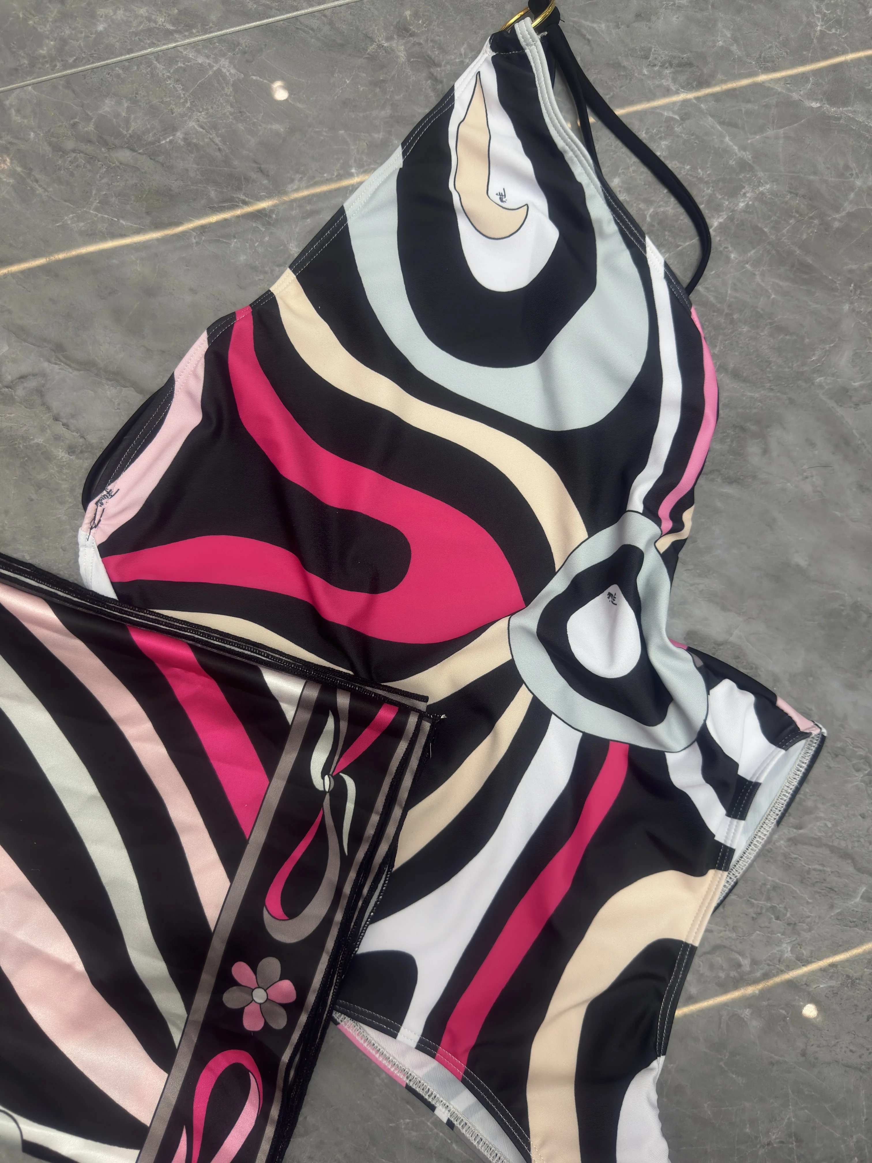 2025 striped bikini women scarf swimwear sarong swimsuit headband beachwear colorful bathing suit image 6