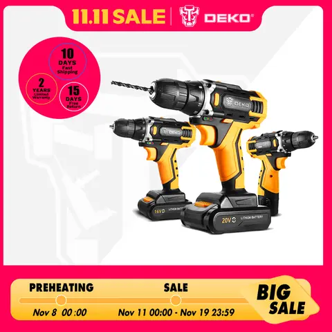 Cordless Drill 12V 16V 20V DEKO