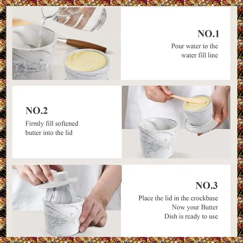 BTCL Butter Crock For Counter With Water, Butter Keeper For Spreadable Butter  Butter Dish With Lid For Countertop