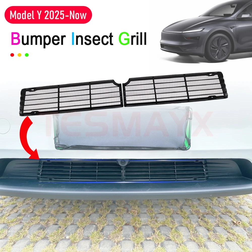 مصبغة شبكة إدراج ل تسلا نموذج Y العرعر 2025 2026 الجبهة مدخل الهواء تنفيس غطاء مصبغة استبدال مكافحة الحشرات الملحقات #3
