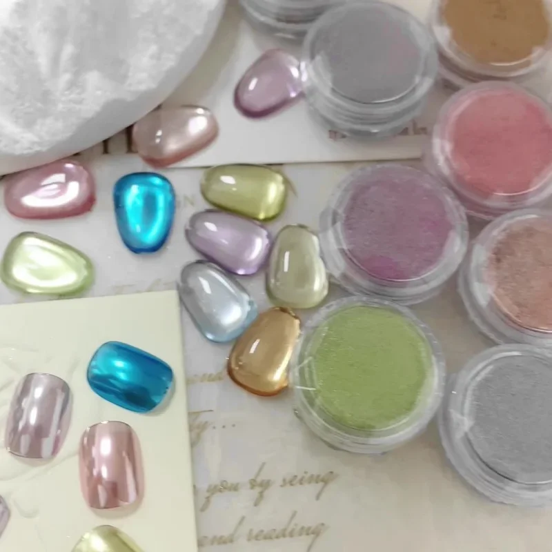 1pc Dopamin Nagel Pulver Aurora Magie Spiegel Pulver Glitter Pulver Metall Wirkung Holographische Glitter Pulver Nail art DIY Werkzeug