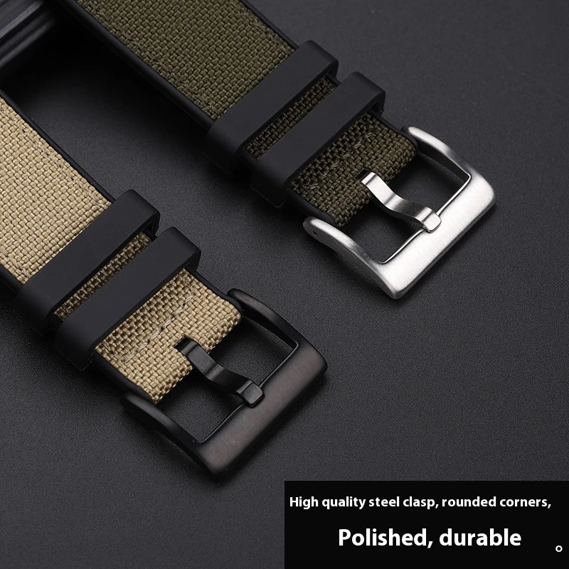 24mm Nylon Rubber Watchband For Men For Casio Protrek Series PRG-600/650Y/PRW-6600 Outdoor Mountaineering Watch Strap Waterproof